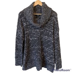 Jones New York Oversized Cowl Neck Salt and Pepper Sweater Women’s Size Large
